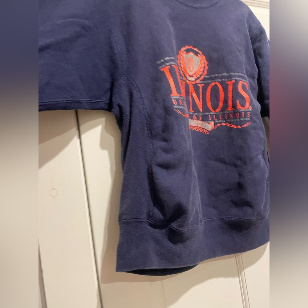 Vintage University of Illinois Navy Blue Crew Neck - Picture 2 of 5